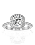 Exquisite Aura Halo Diamond Engagement Ring