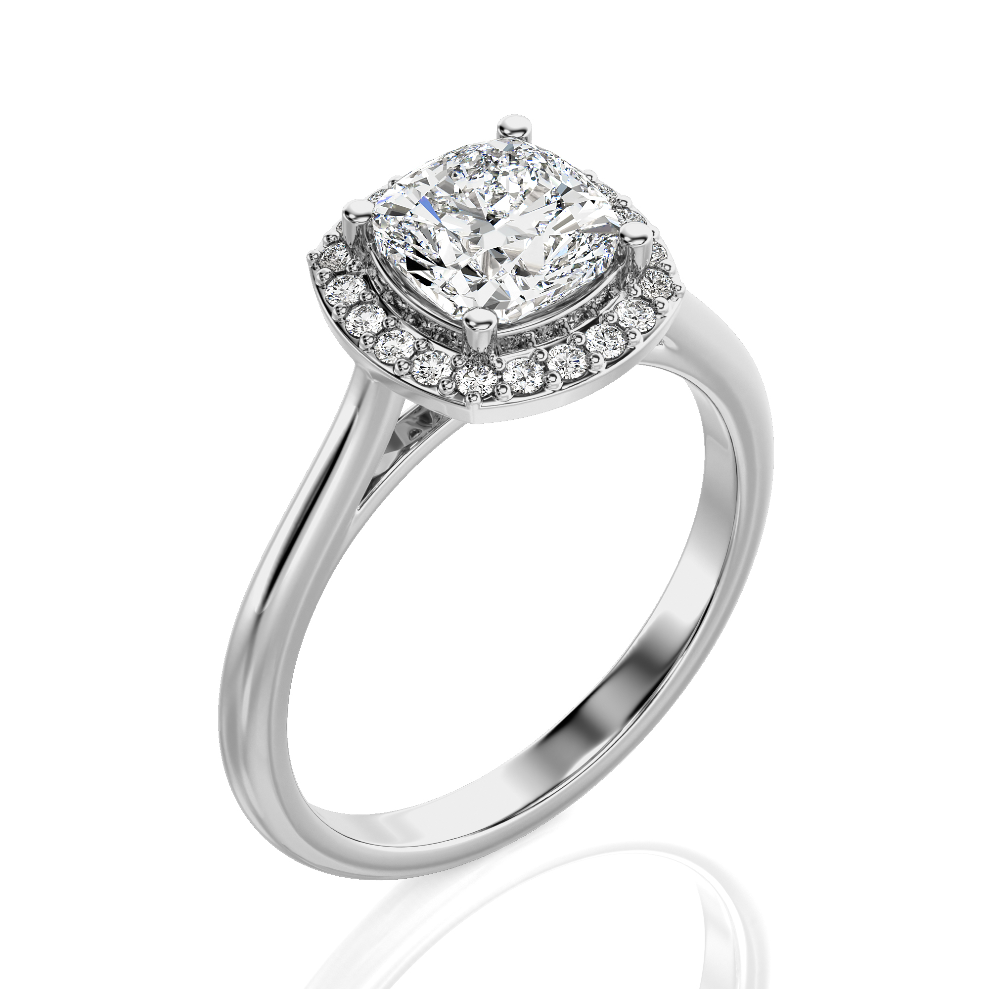 Exquisite Aura Halo Diamond Engagement Ring