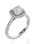 Exquisite Aura Halo Diamond Engagement Ring