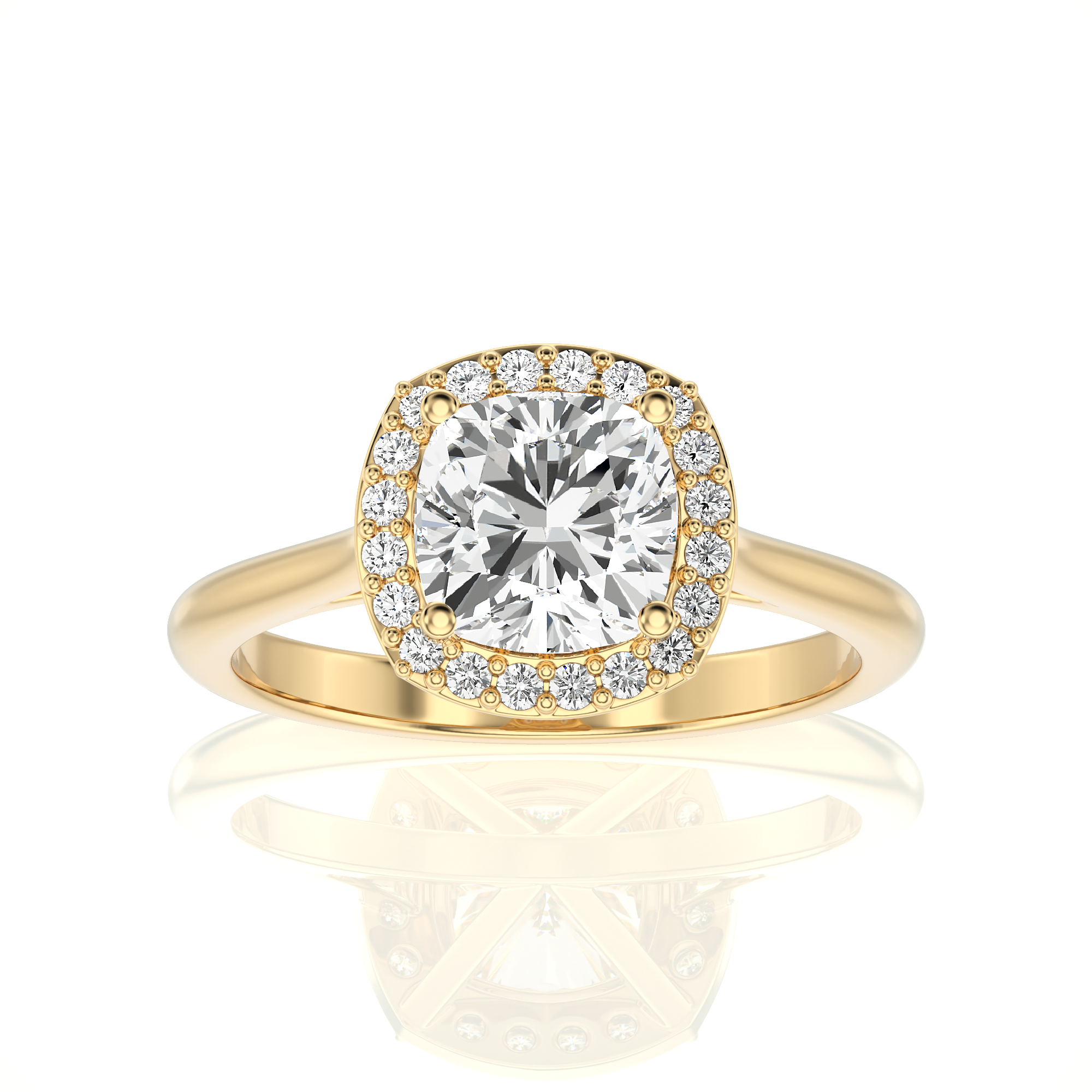 Exquisite Aura Halo Diamond Engagement Ring