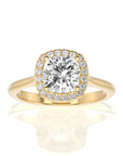 Exquisite Aura Halo Diamond Engagement Ring