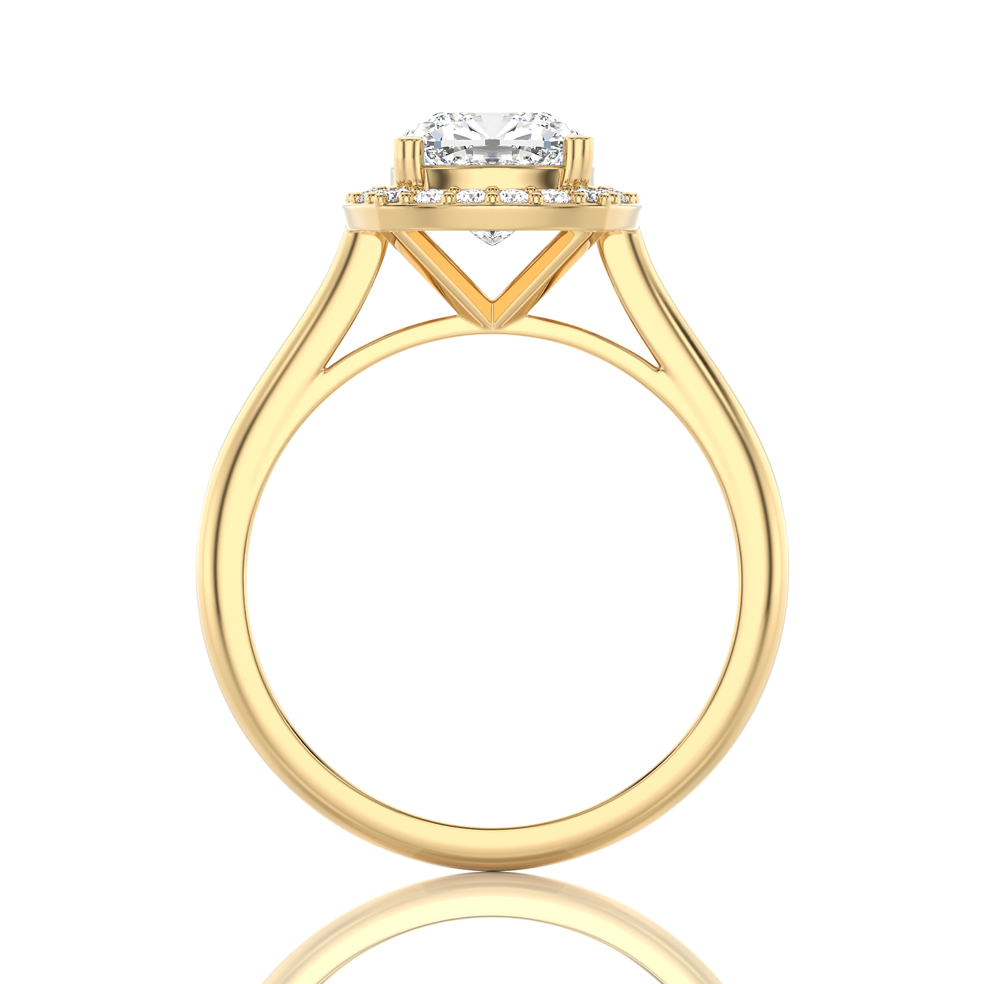 Exquisite Aura Halo Diamond Engagement Ring