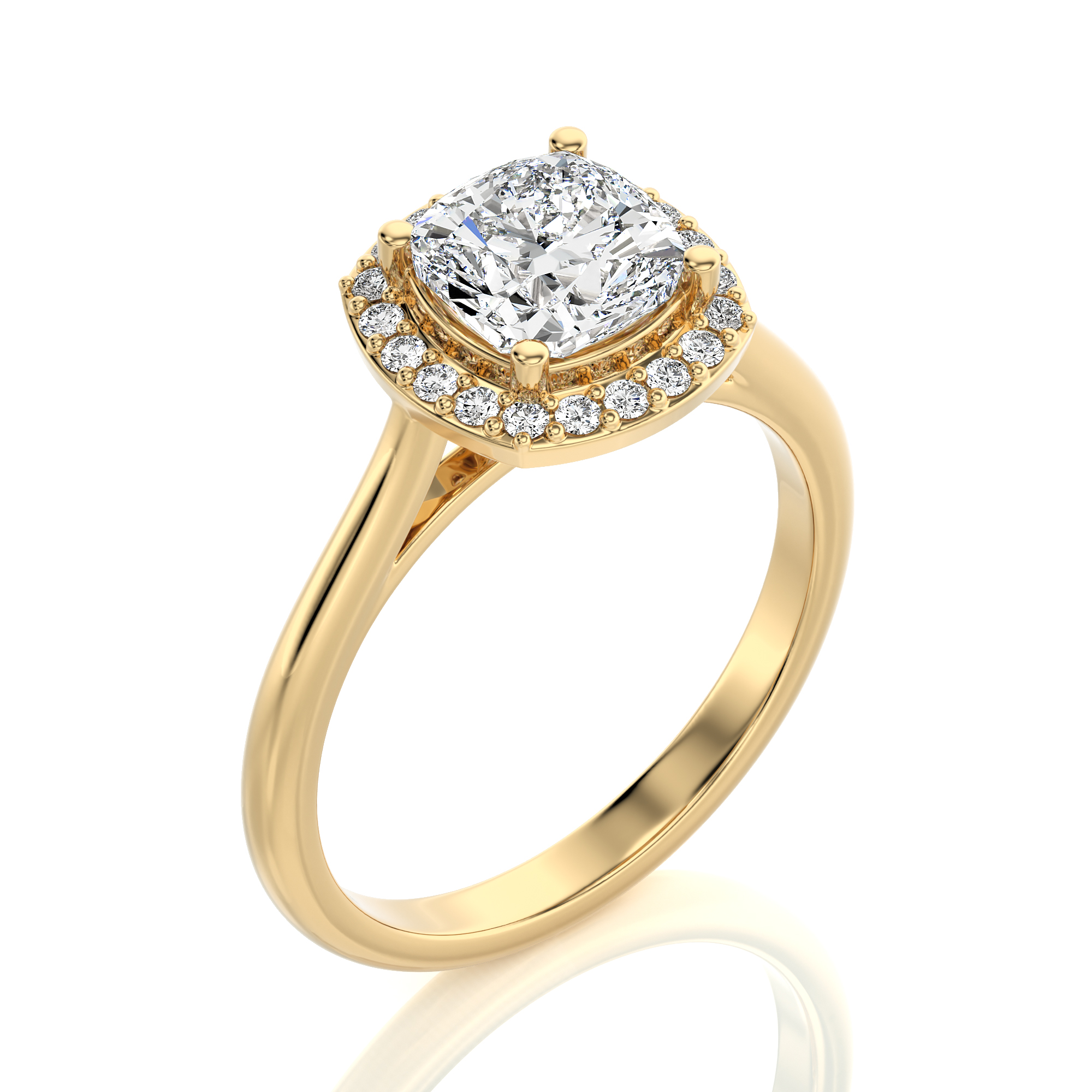 Exquisite Aura Halo Diamond Engagement Ring