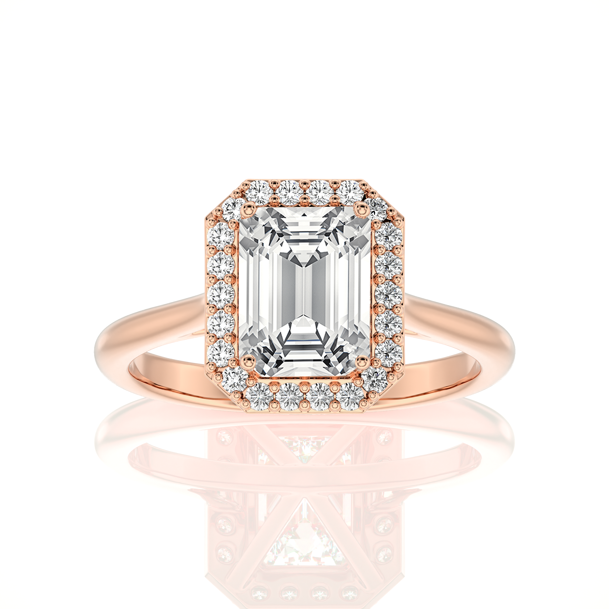 Exquisite Aura Halo Diamond Engagement Ring