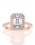 Exquisite Aura Halo Diamond Engagement Ring