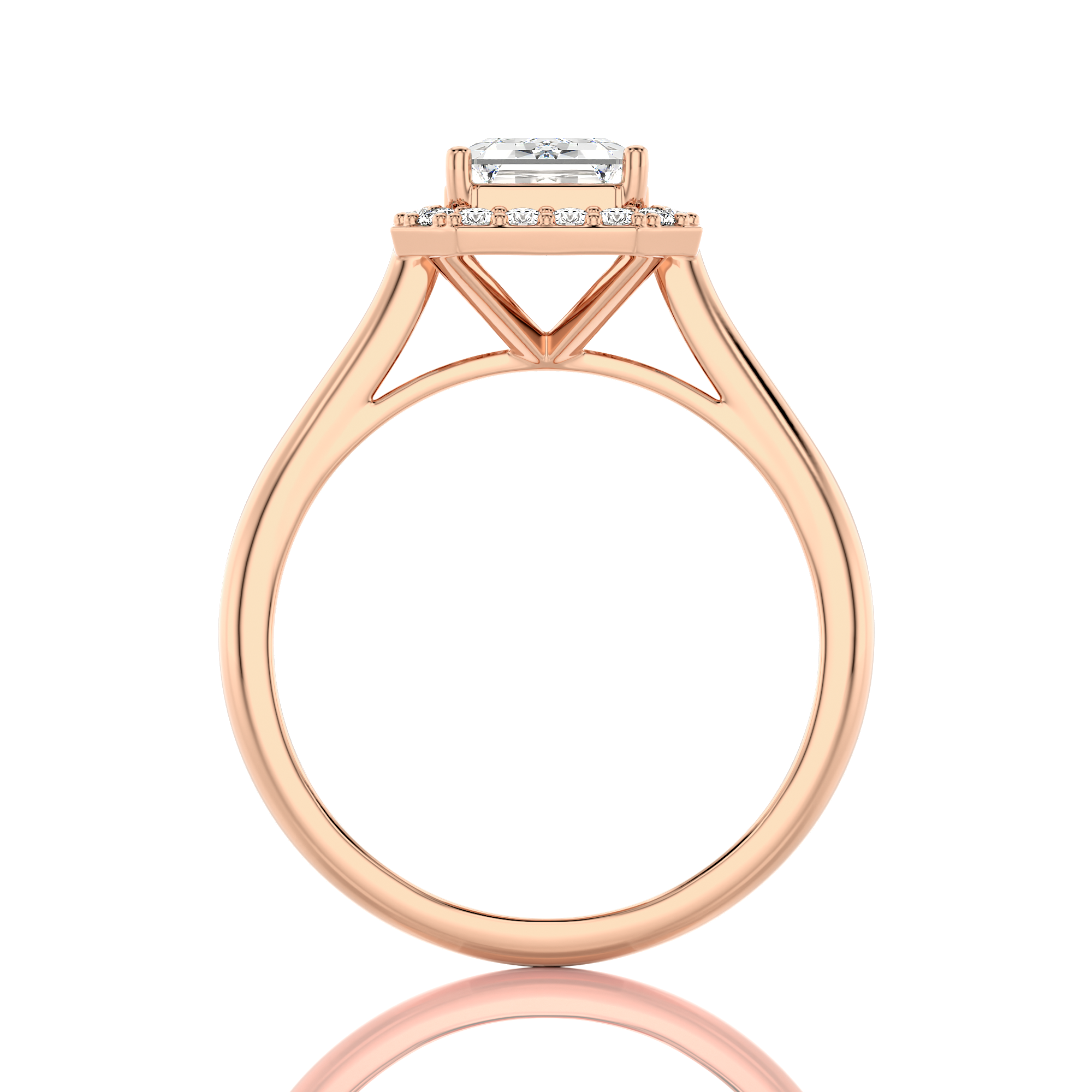 Exquisite Aura Halo Diamond Engagement Ring