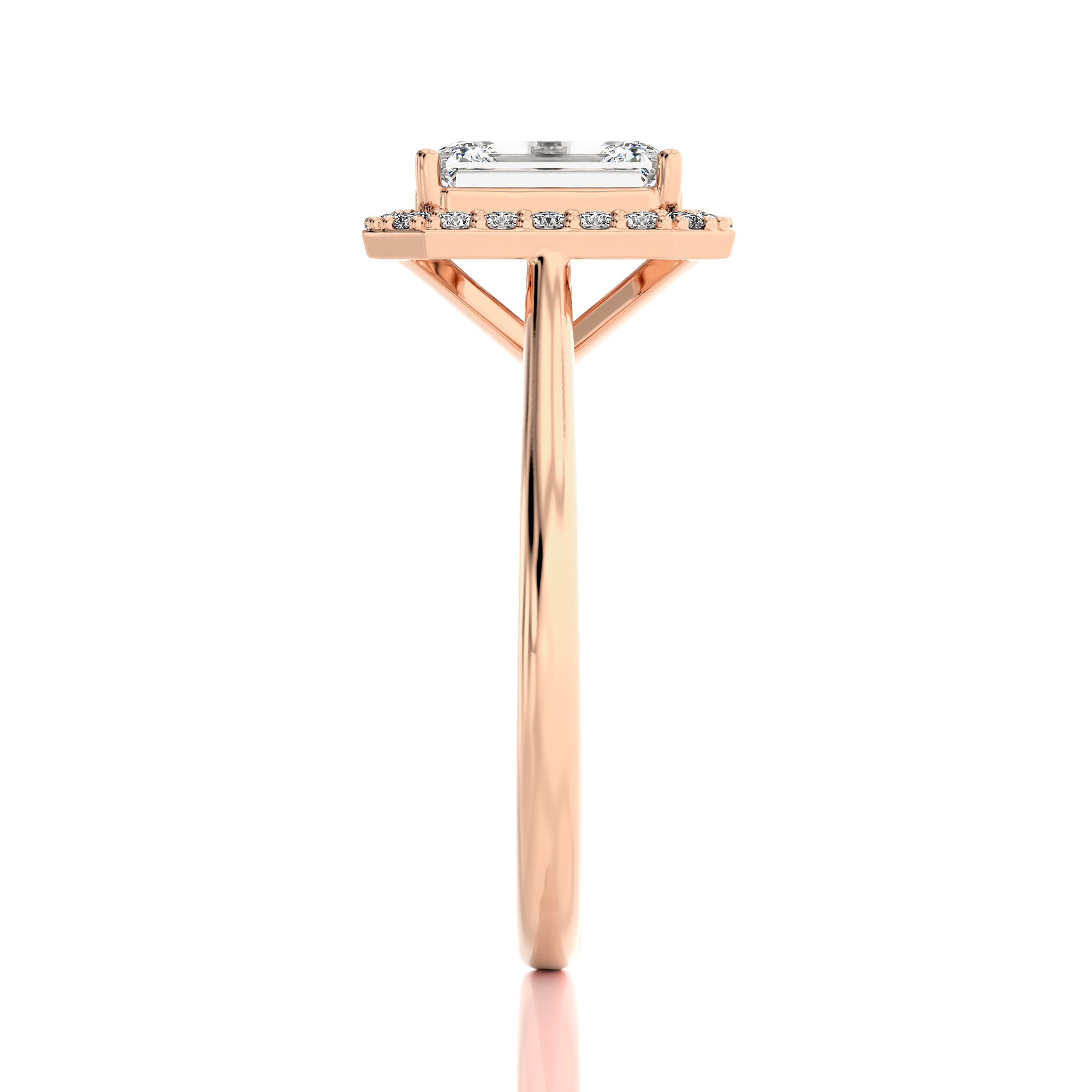 Exquisite Aura Halo Diamond Engagement Ring