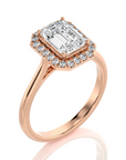 Exquisite Aura Halo Diamond Engagement Ring
