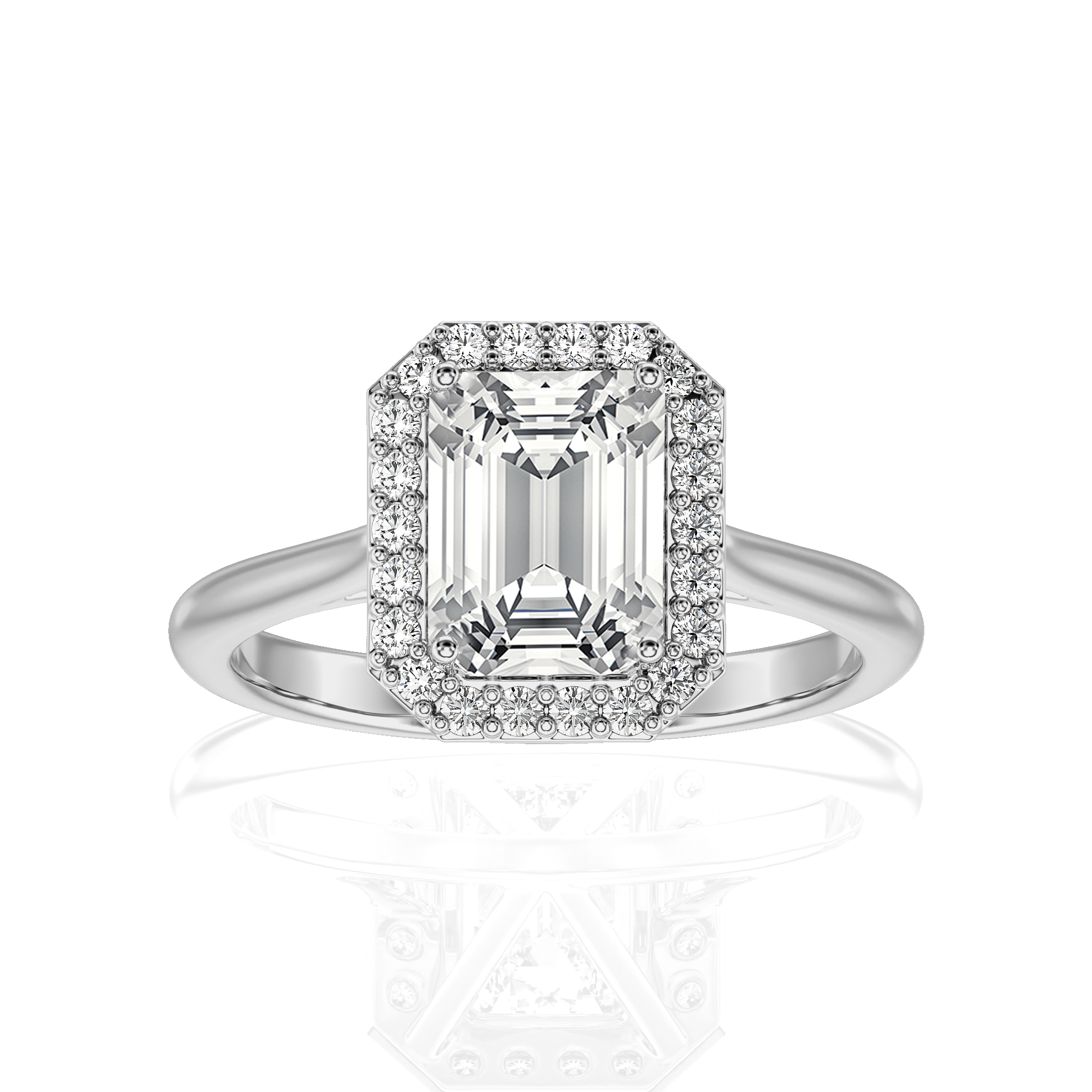 Exquisite Aura Halo Diamond Engagement Ring