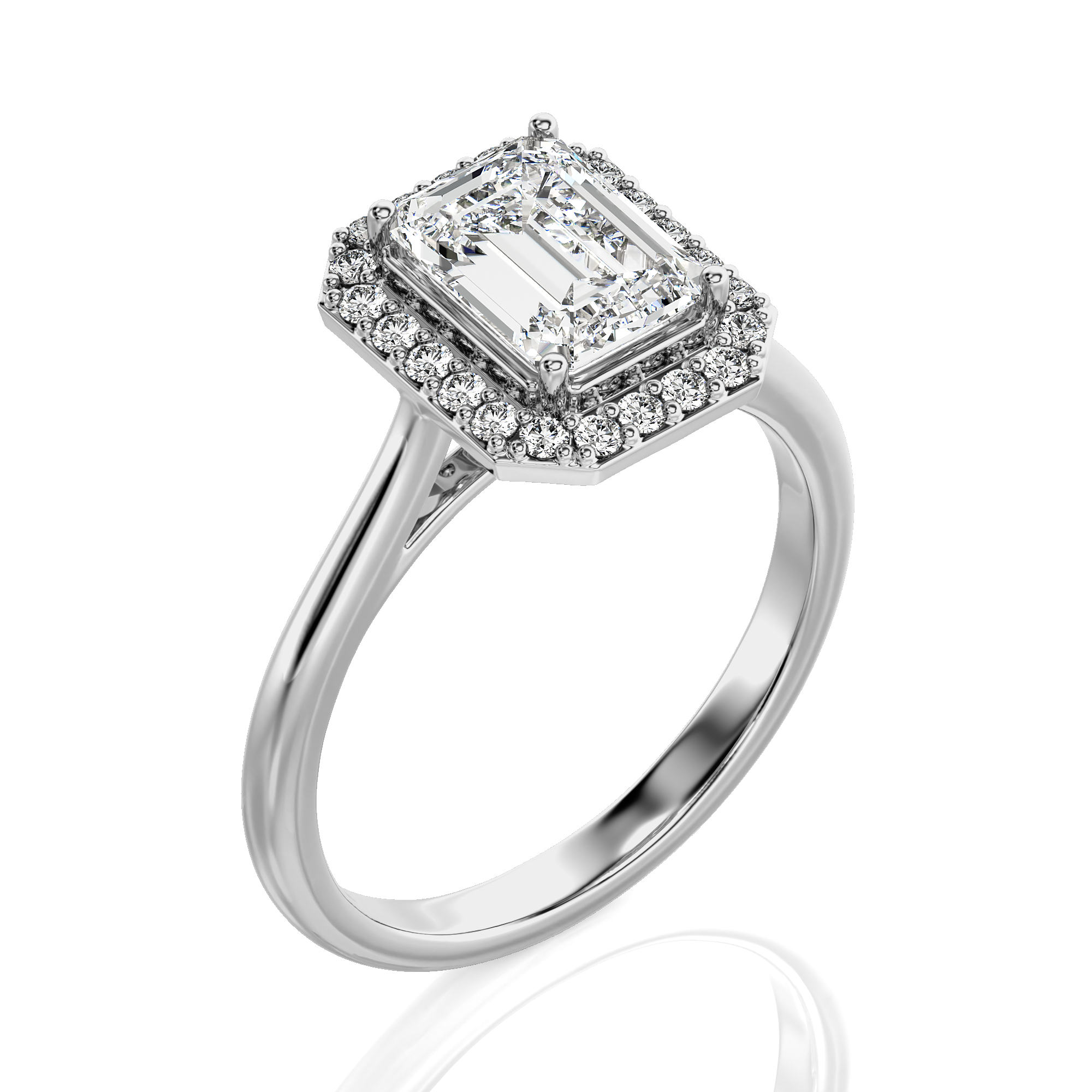 Exquisite Aura Halo Diamond Engagement Ring