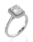 Exquisite Aura Halo Diamond Engagement Ring