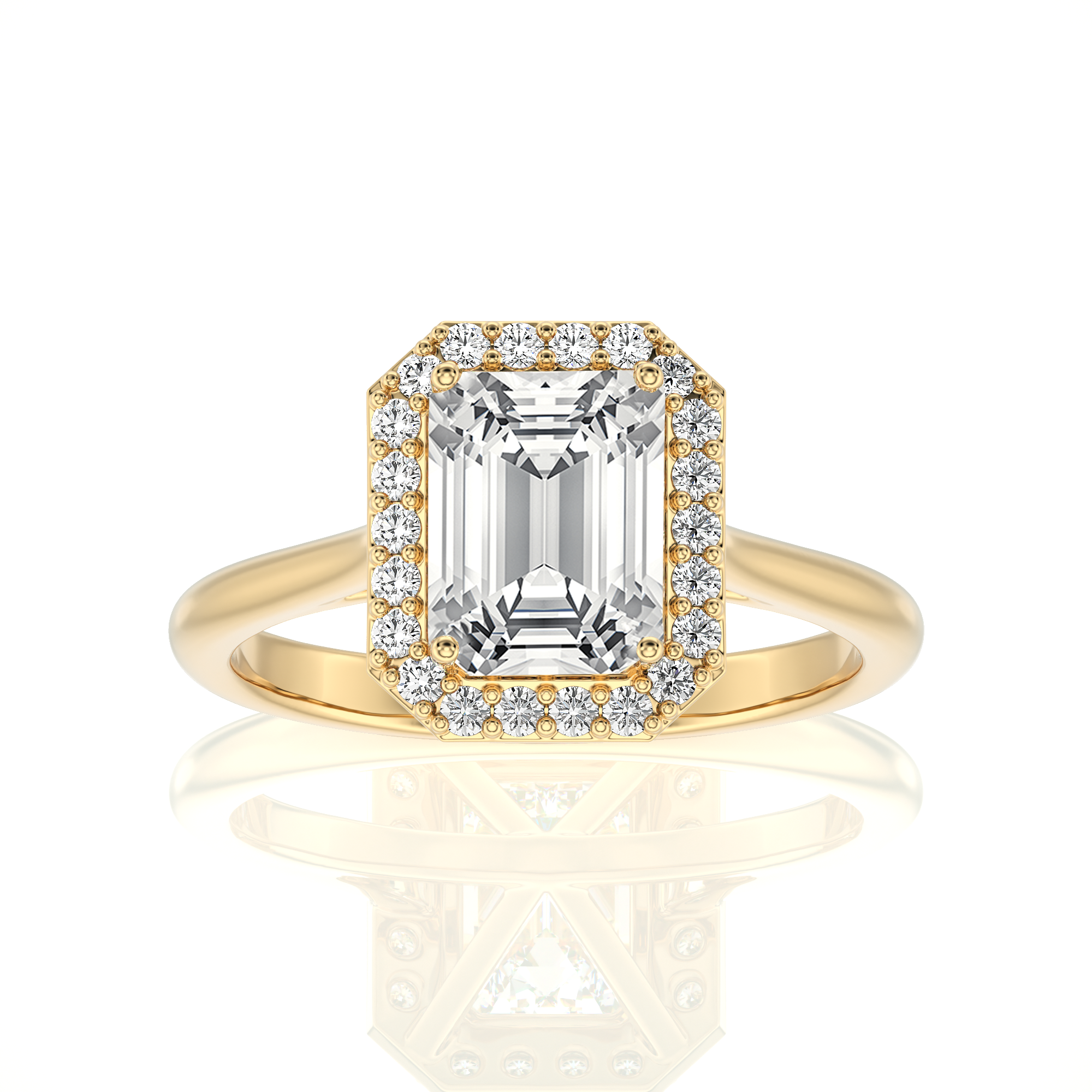 Exquisite Aura Halo Diamond Engagement Ring