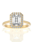 Exquisite Aura Halo Diamond Engagement Ring
