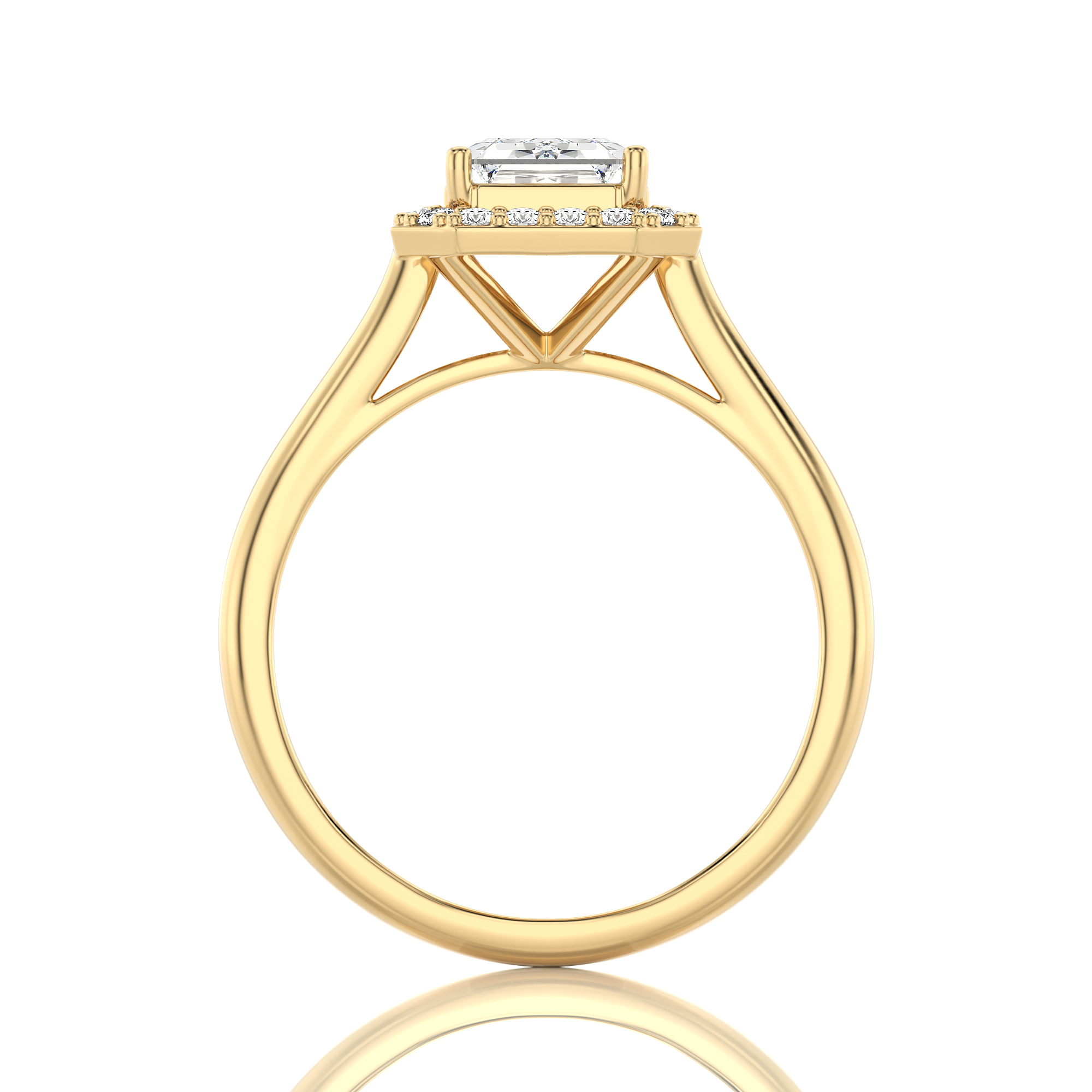 Exquisite Aura Halo Diamond Engagement Ring