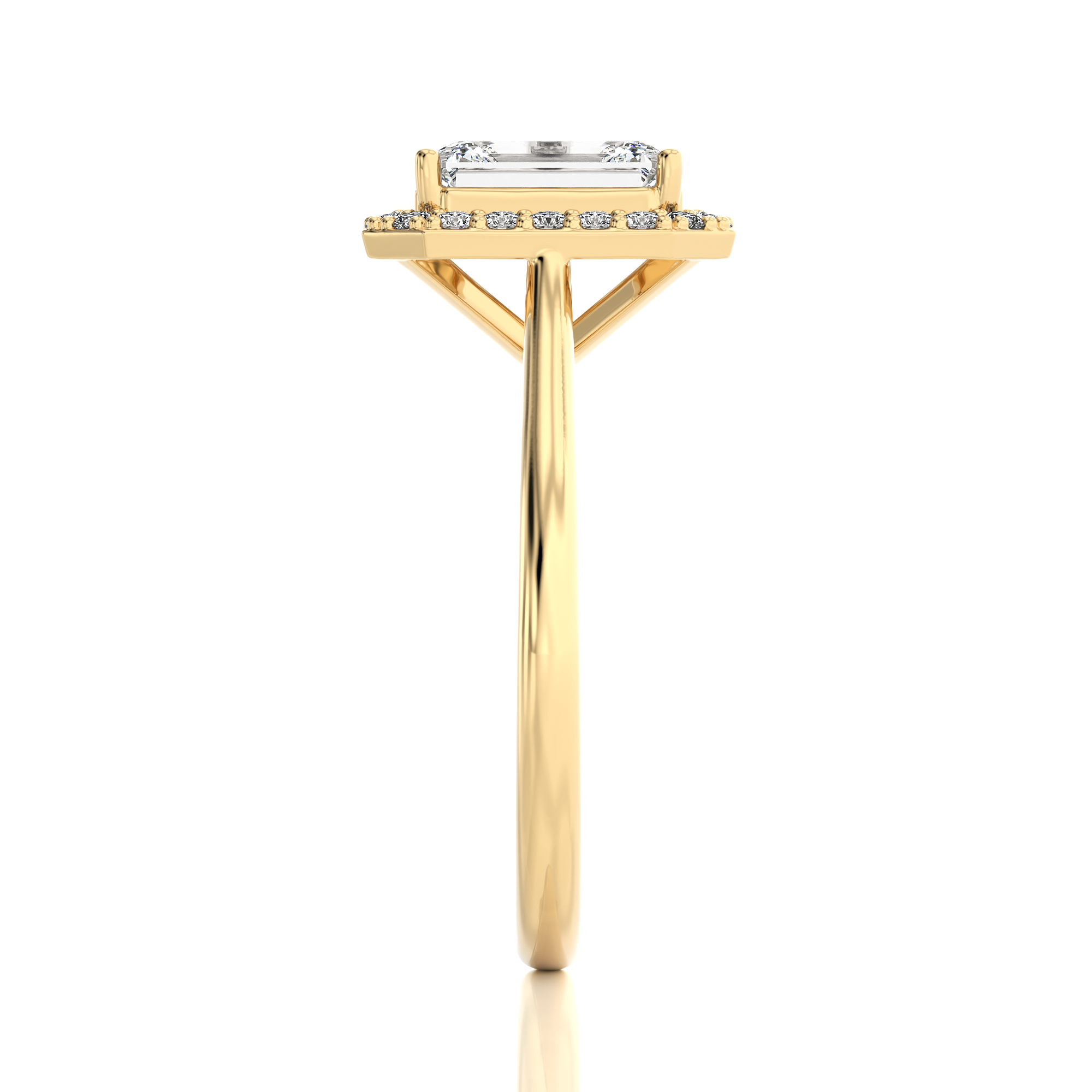 Exquisite Aura Halo Diamond Engagement Ring