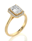 Exquisite Aura Halo Diamond Engagement Ring