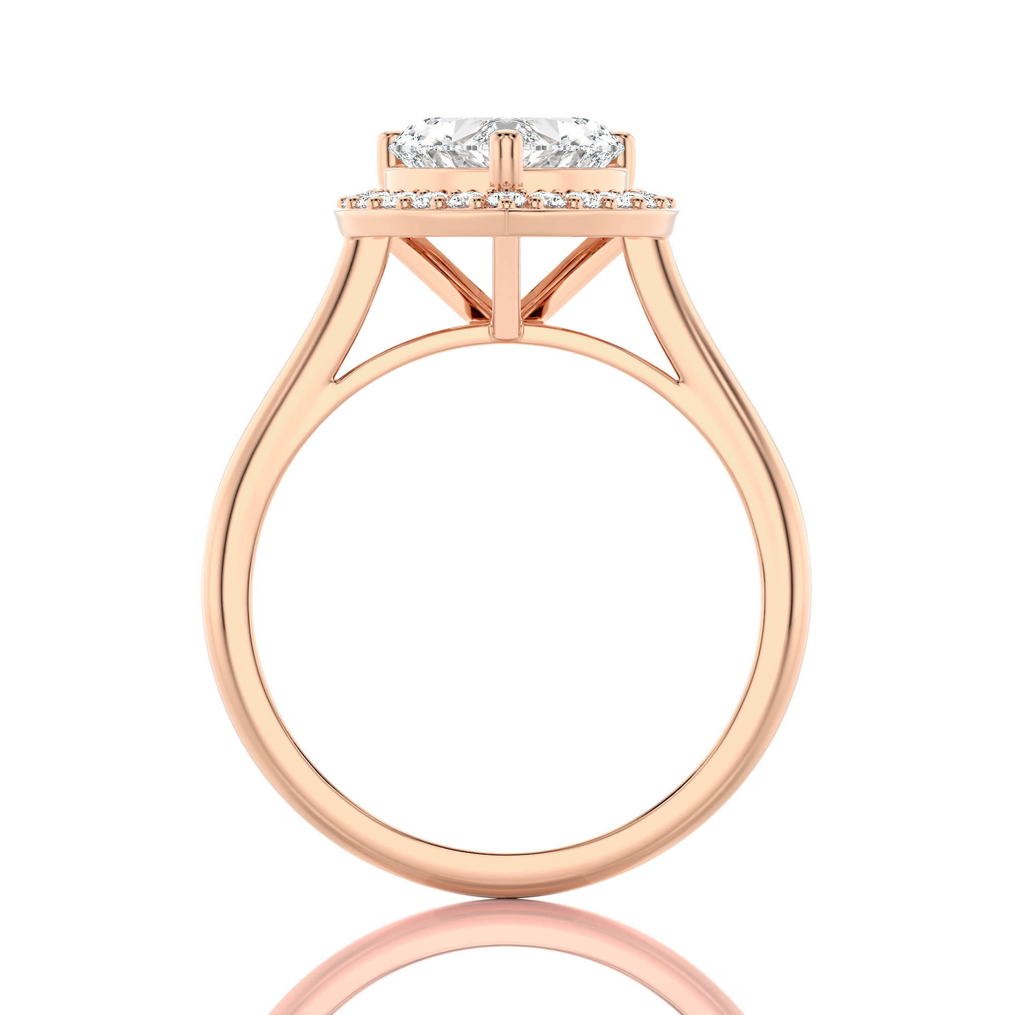 Exquisite Aura Halo Diamond Engagement Ring