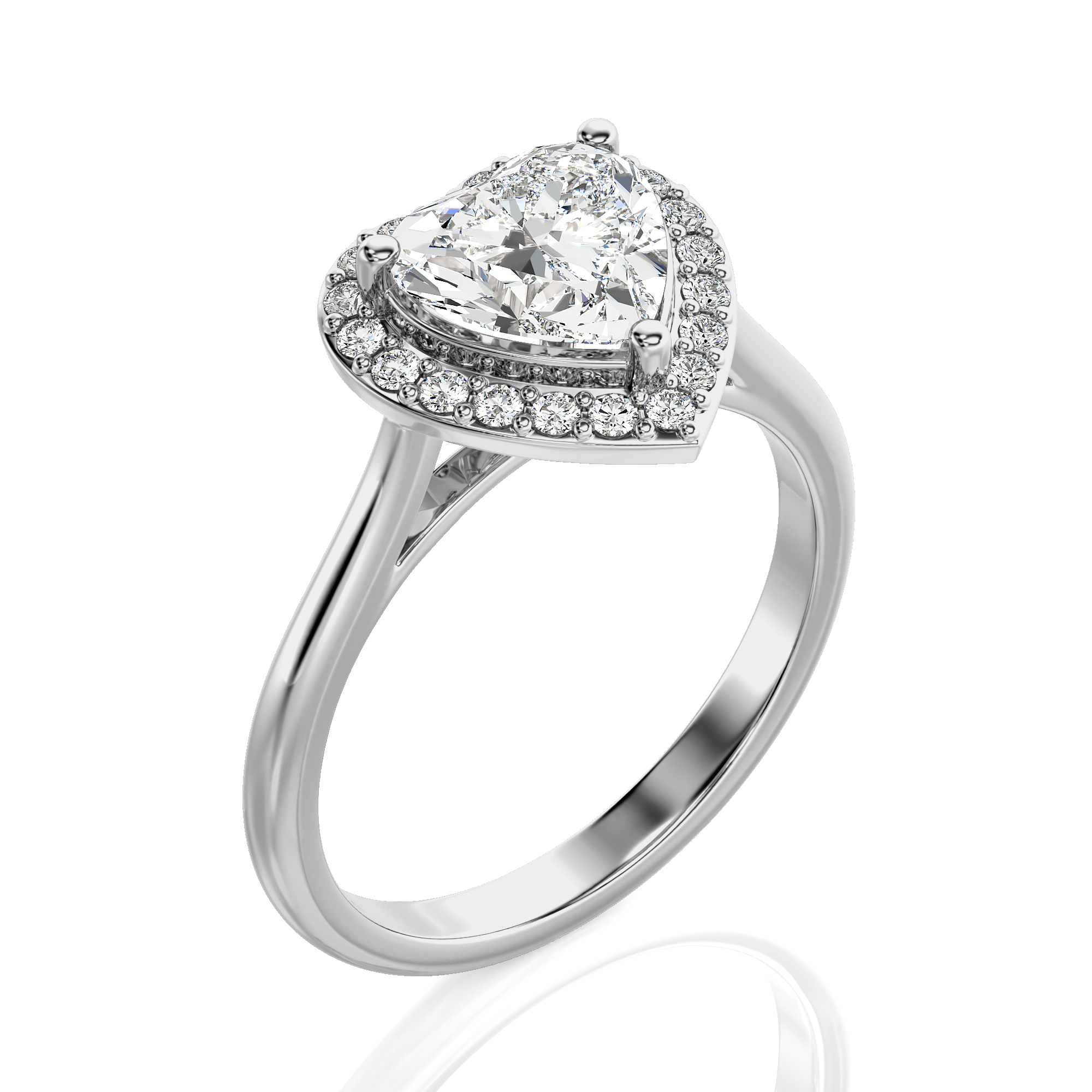 Exquisite Aura Halo Diamond Engagement Ring