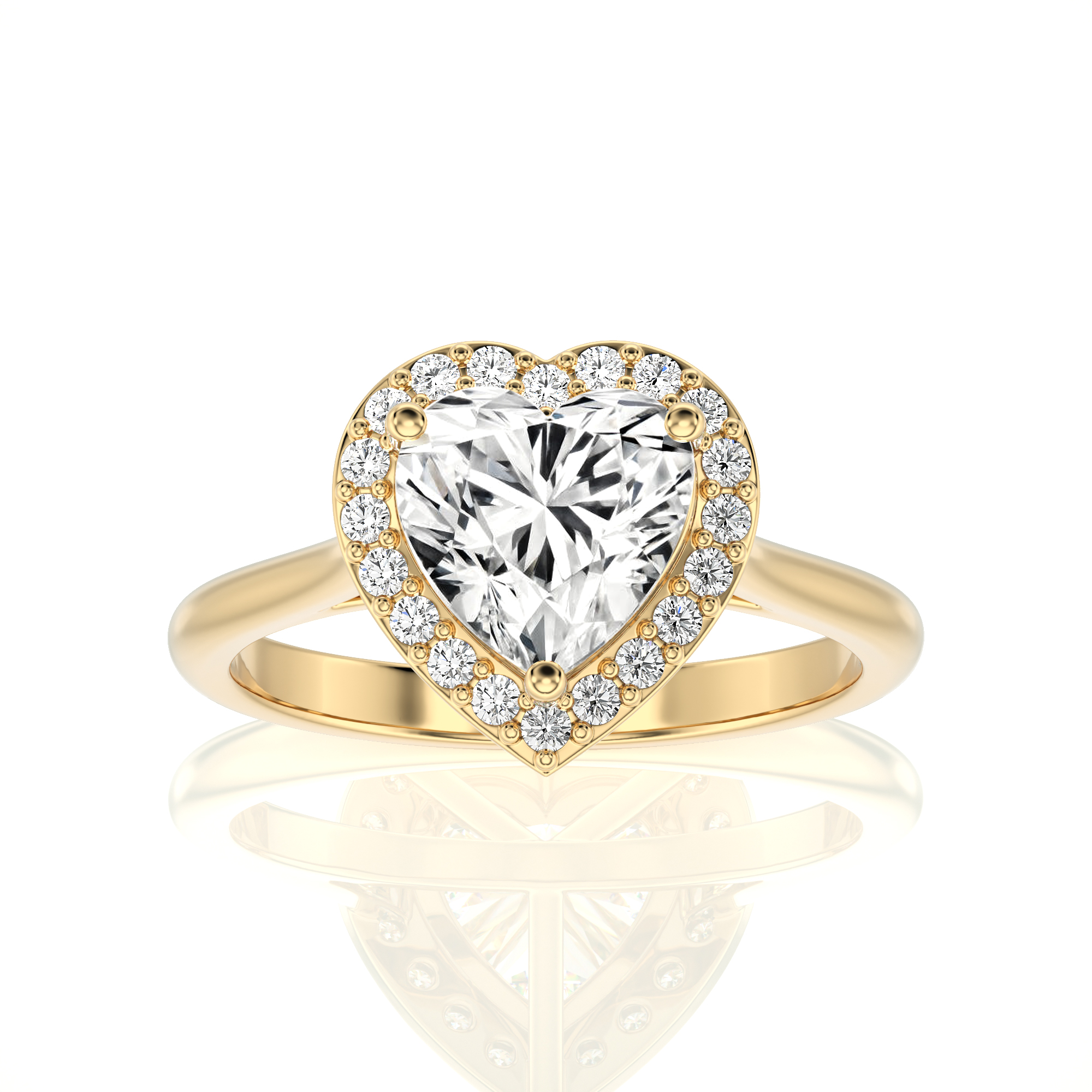 Exquisite Aura Halo Diamond Engagement Ring