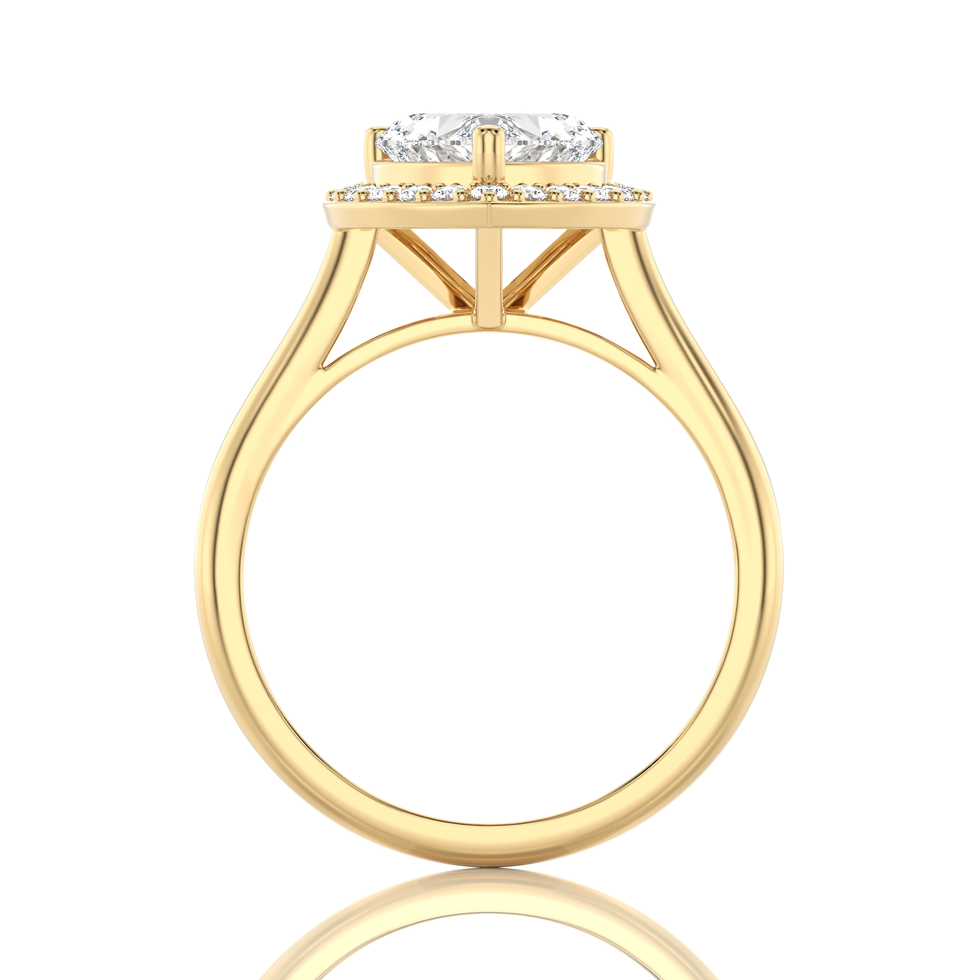 Exquisite Aura Halo Diamond Engagement Ring