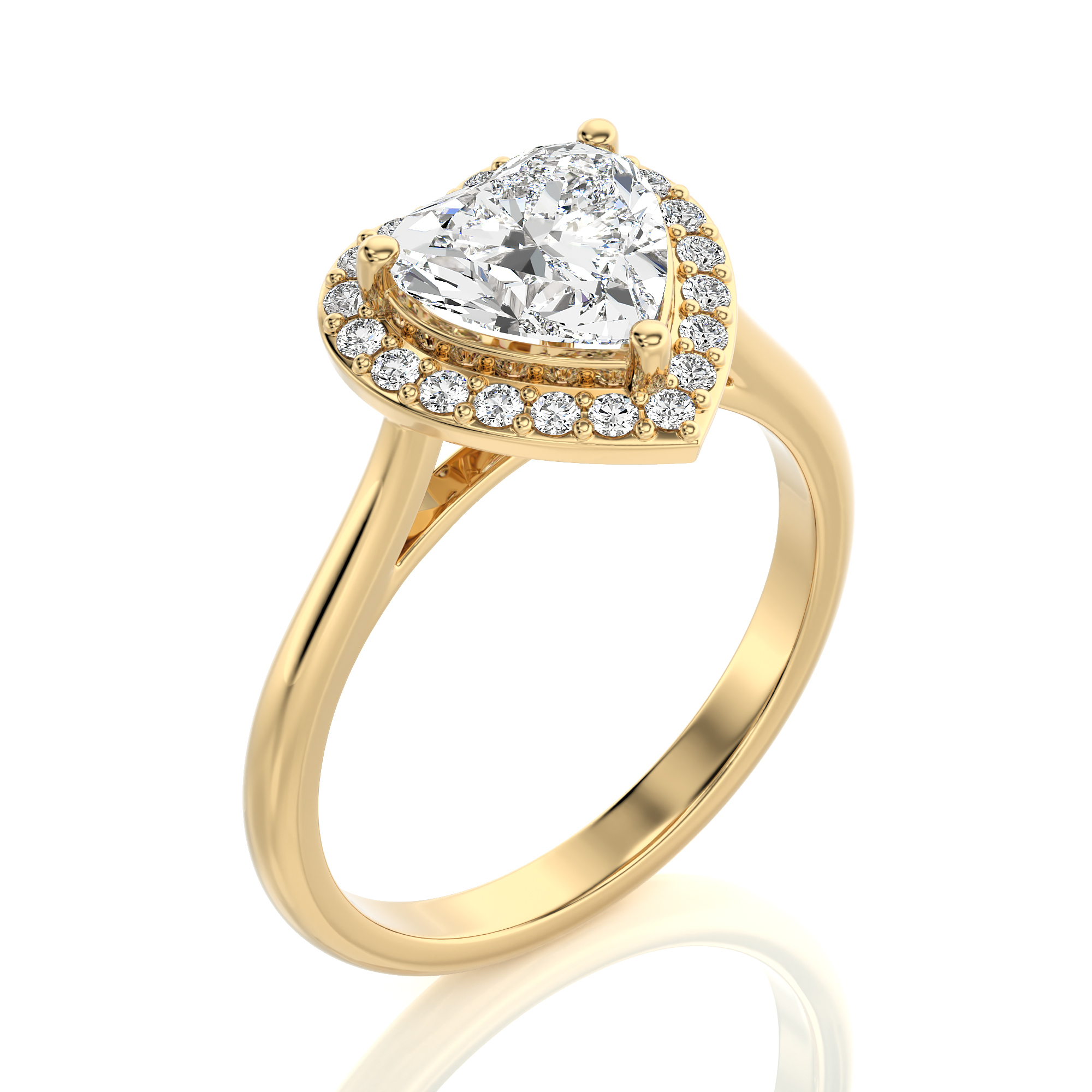 Exquisite Aura Halo Diamond Engagement Ring