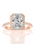 Exquisite Aura Halo Diamond Engagement Ring