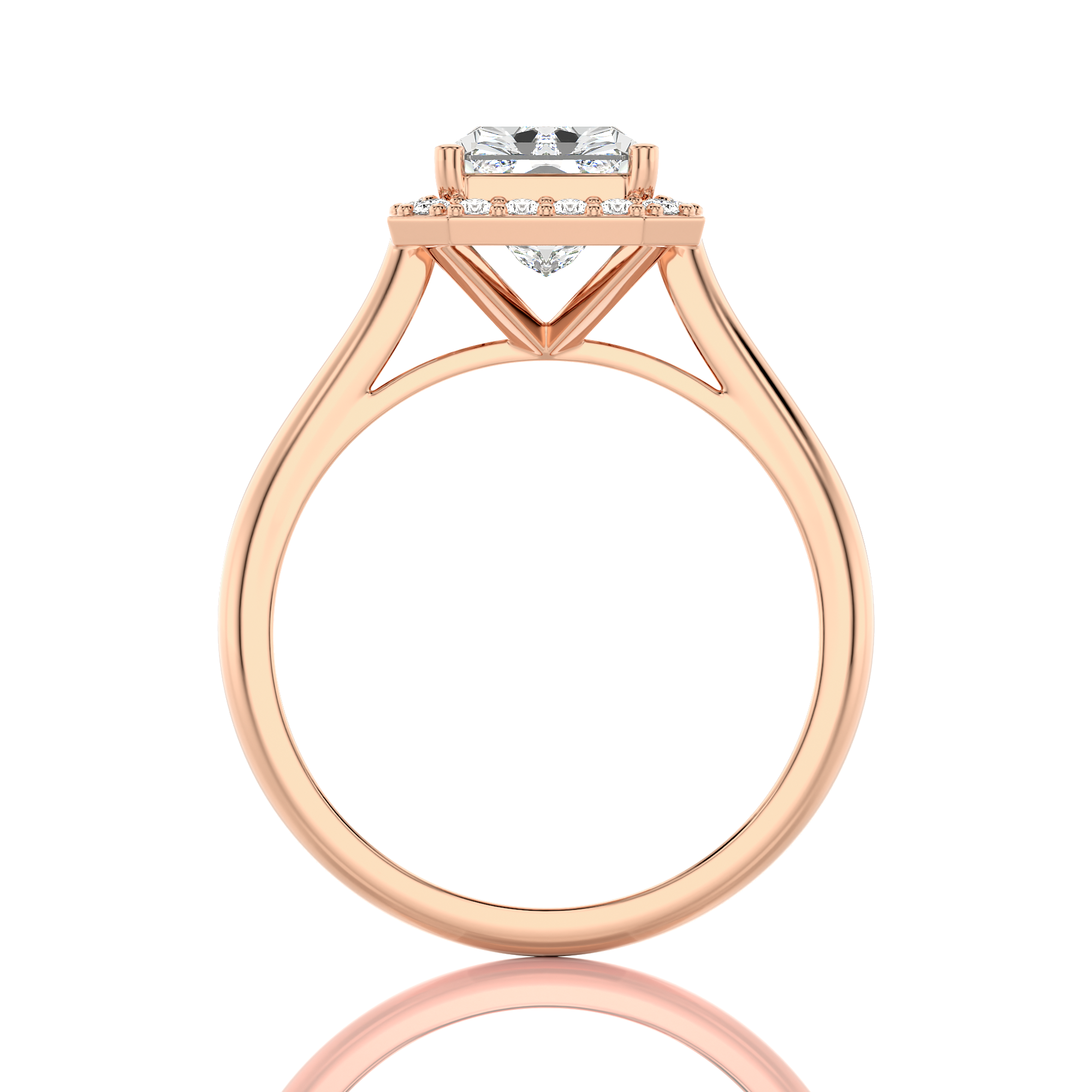 Exquisite Aura Halo Diamond Engagement Ring