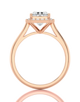 Exquisite Aura Halo Diamond Engagement Ring