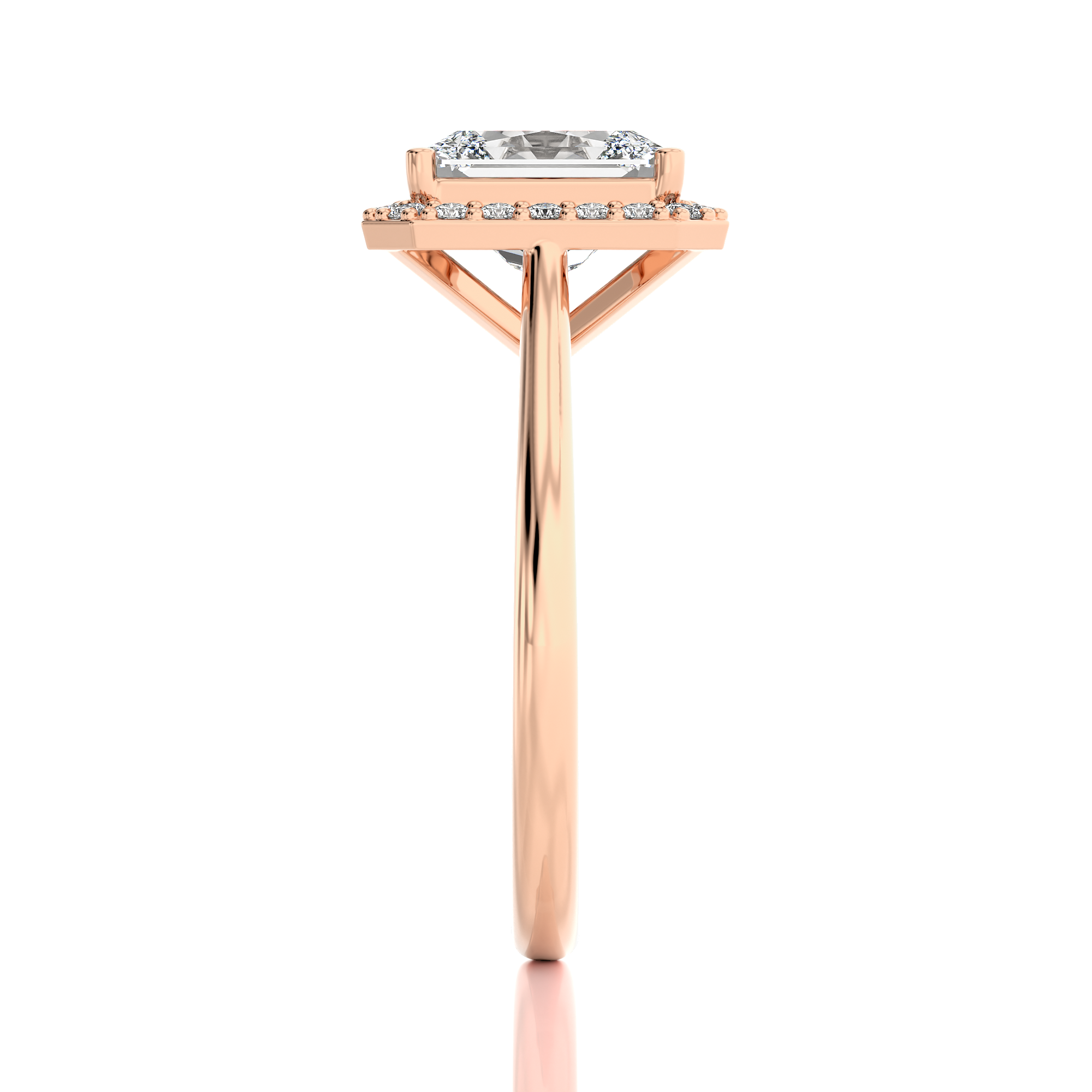 Exquisite Aura Halo Diamond Engagement Ring