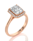 Exquisite Aura Halo Diamond Engagement Ring