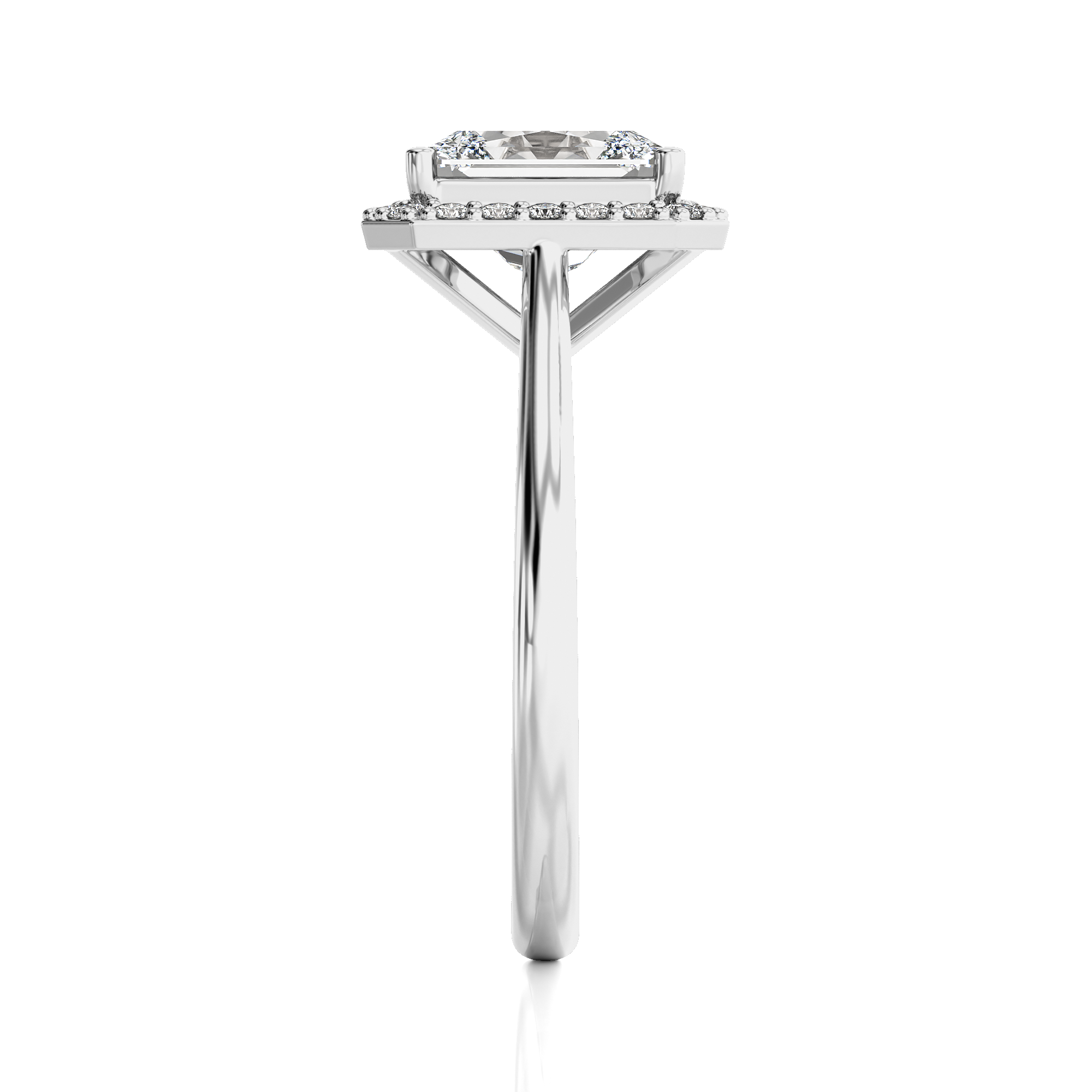 Exquisite Aura Halo Diamond Engagement Ring