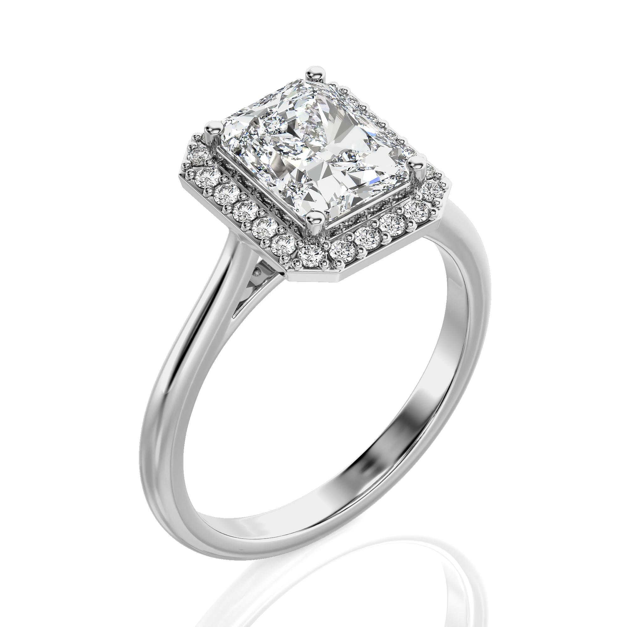 Exquisite Aura Halo Diamond Engagement Ring