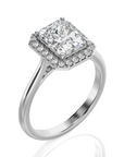 Exquisite Aura Halo Diamond Engagement Ring