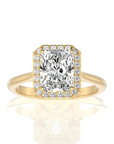 Exquisite Aura Halo Diamond Engagement Ring