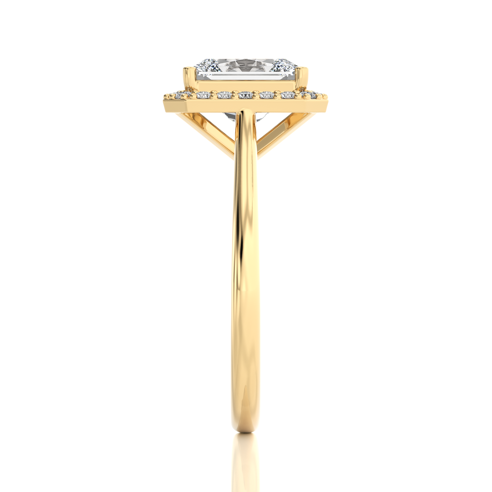 Exquisite Aura Halo Diamond Engagement Ring