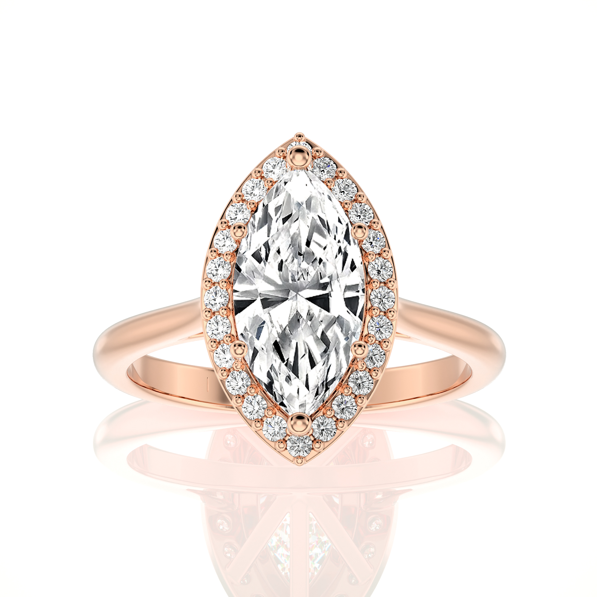 Exquisite Aura Halo Diamond Engagement Ring