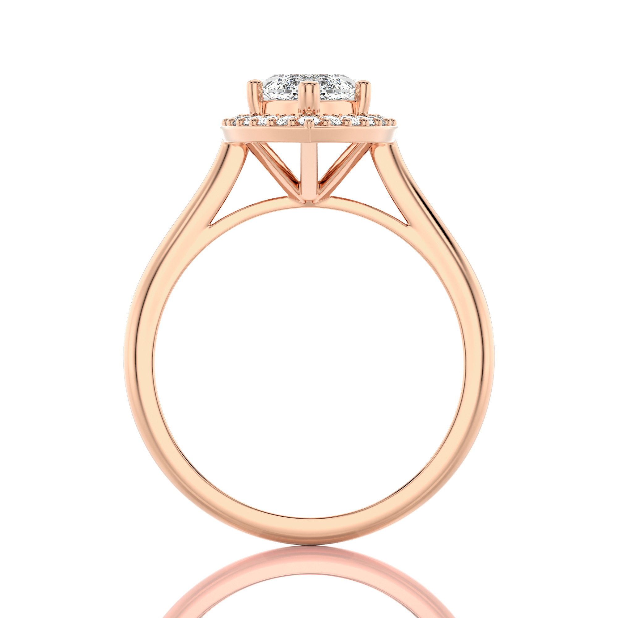 Exquisite Aura Halo Diamond Engagement Ring