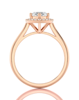 Exquisite Aura Halo Diamond Engagement Ring