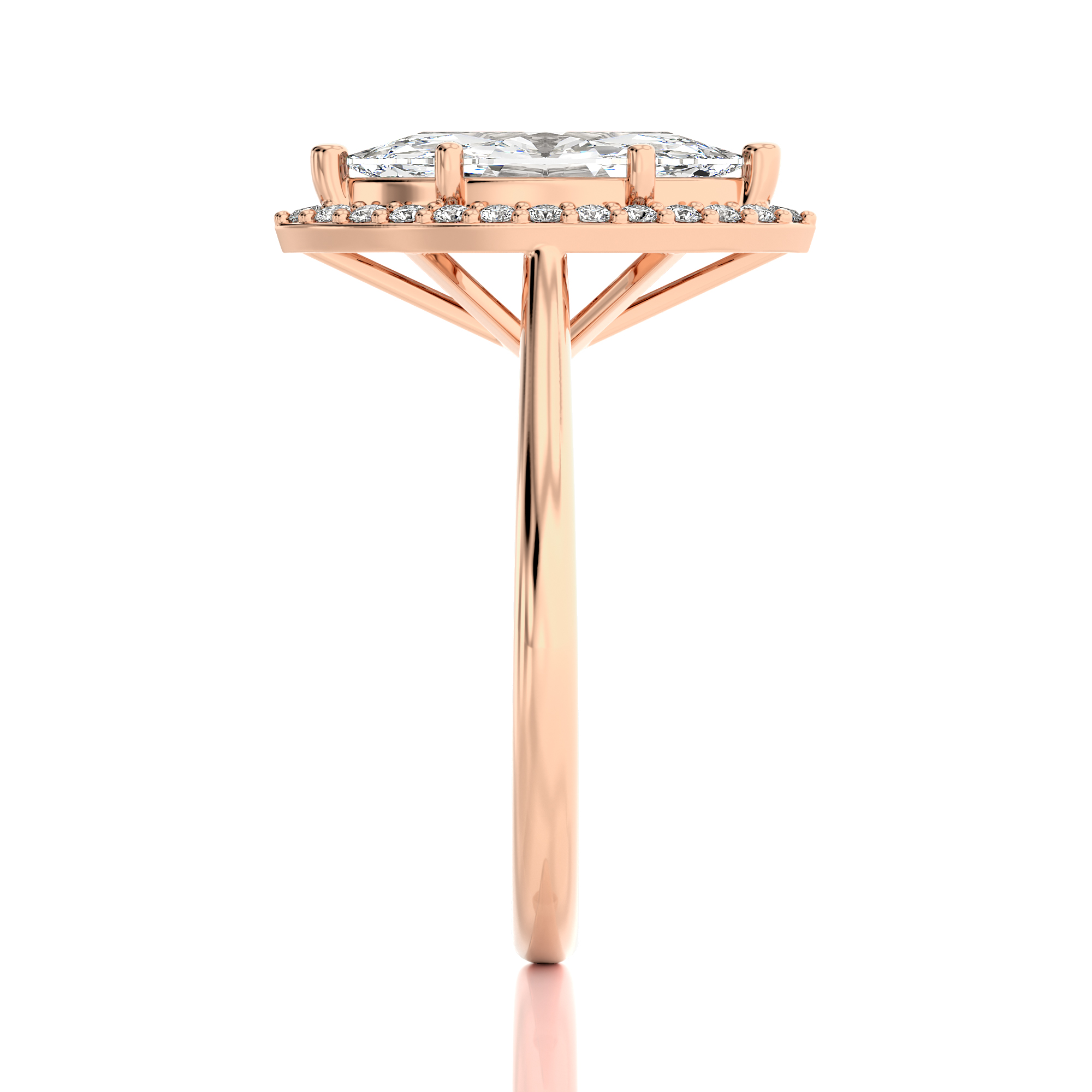 Exquisite Aura Halo Diamond Engagement Ring