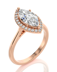 Exquisite Aura Halo Diamond Engagement Ring