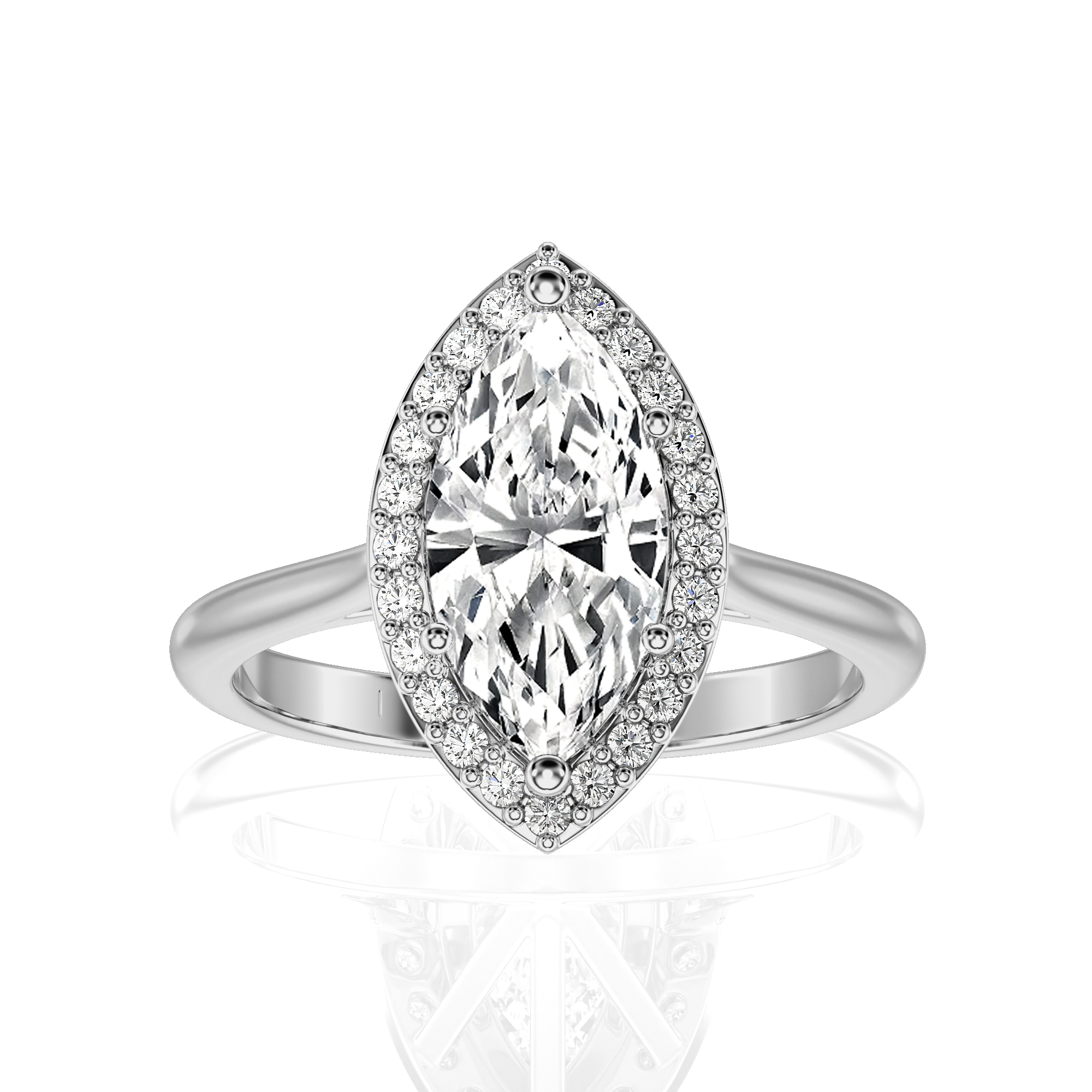 Exquisite Aura Halo Diamond Engagement Ring