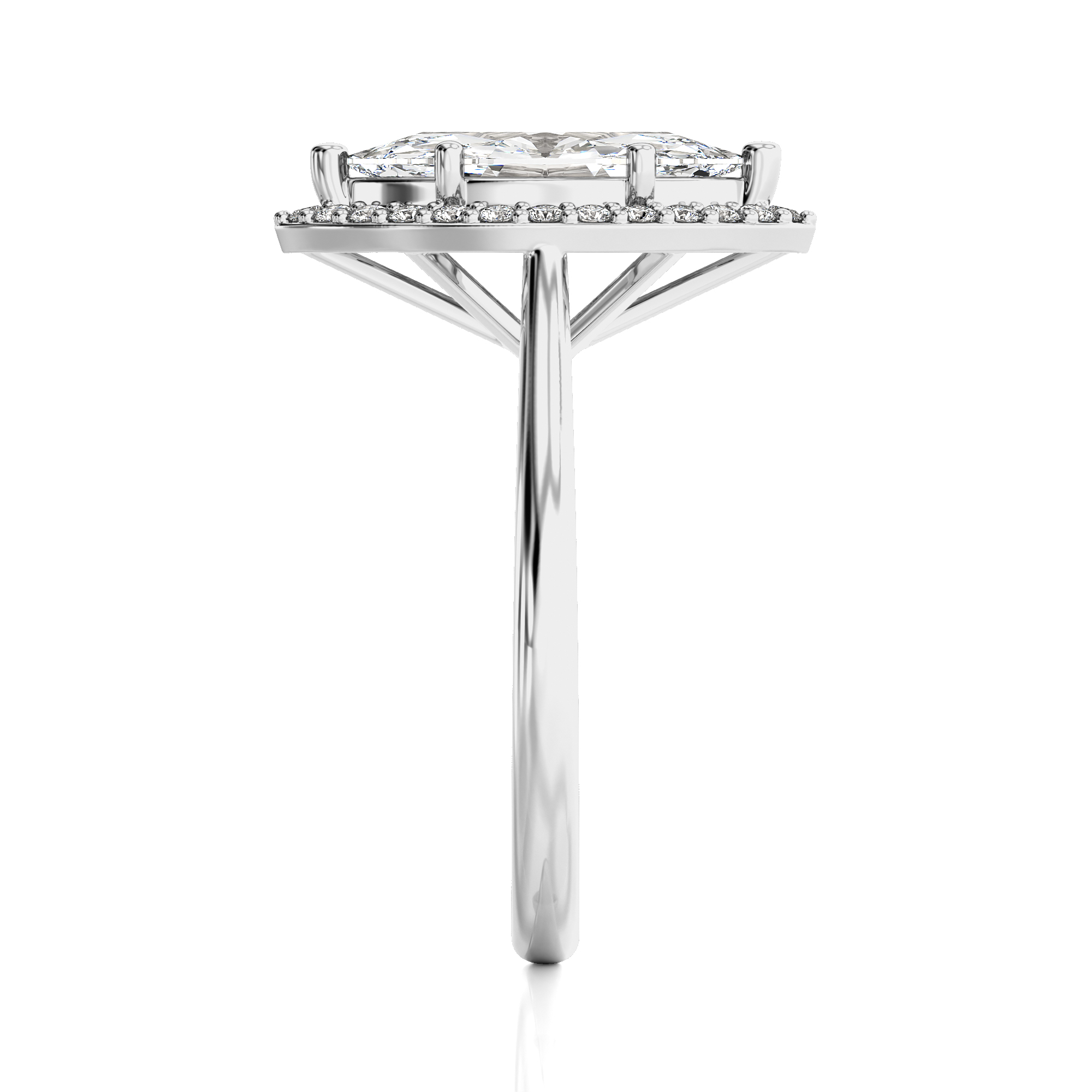 Exquisite Aura Halo Diamond Engagement Ring