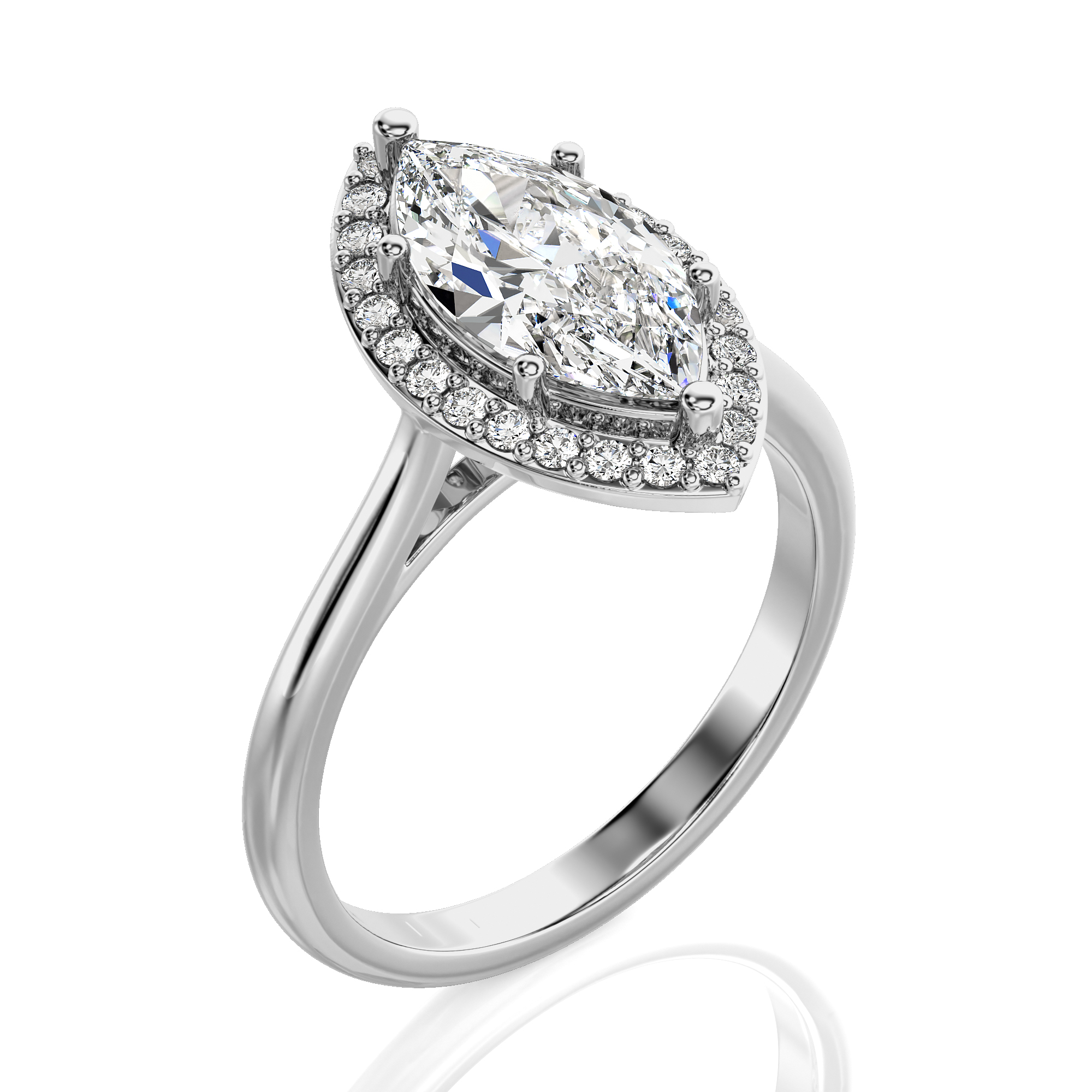 Exquisite Aura Halo Diamond Engagement Ring