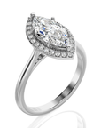 Exquisite Aura Halo Diamond Engagement Ring