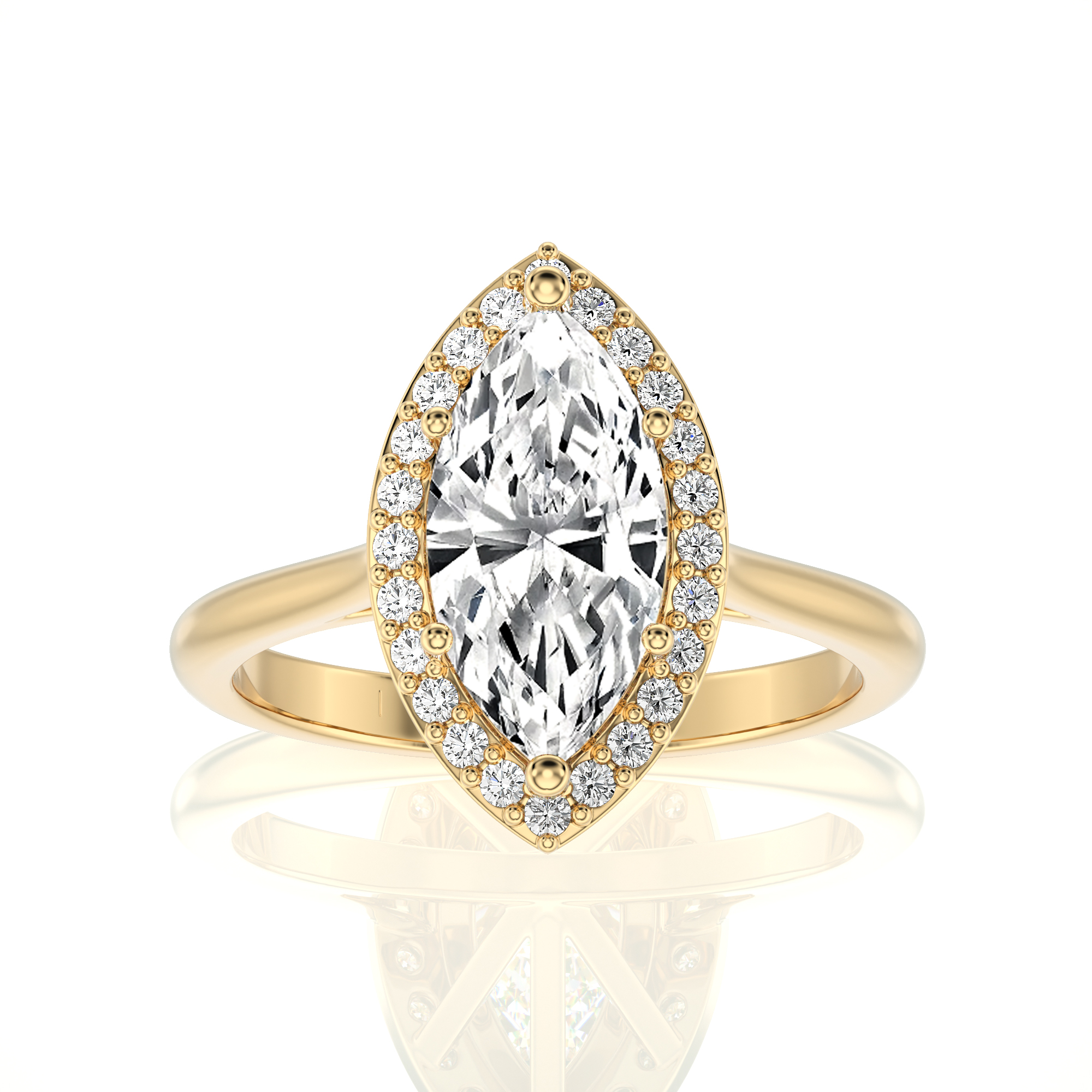 Exquisite Aura Halo Diamond Engagement Ring