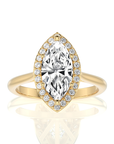 Exquisite Aura Halo Diamond Engagement Ring