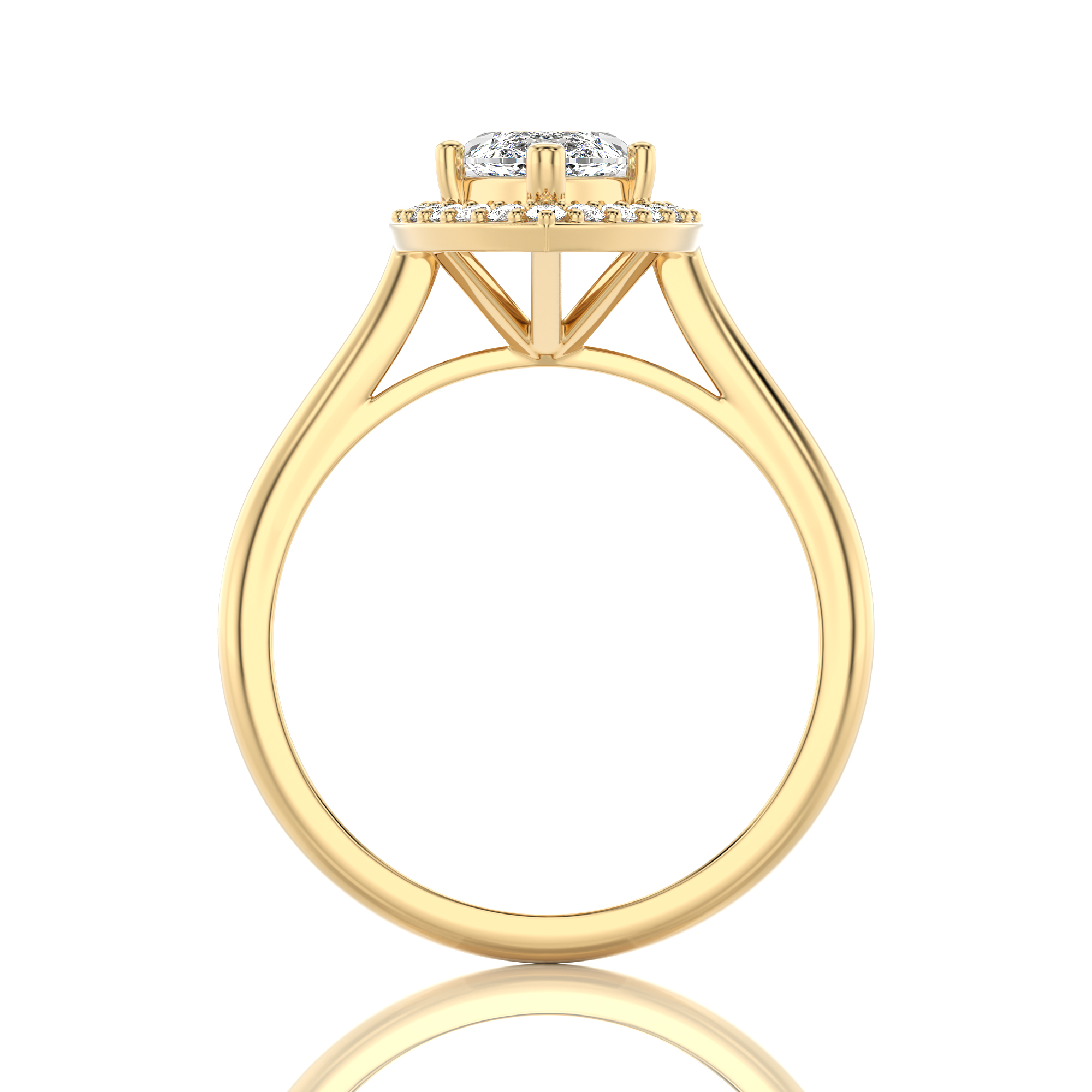 Exquisite Aura Halo Diamond Engagement Ring