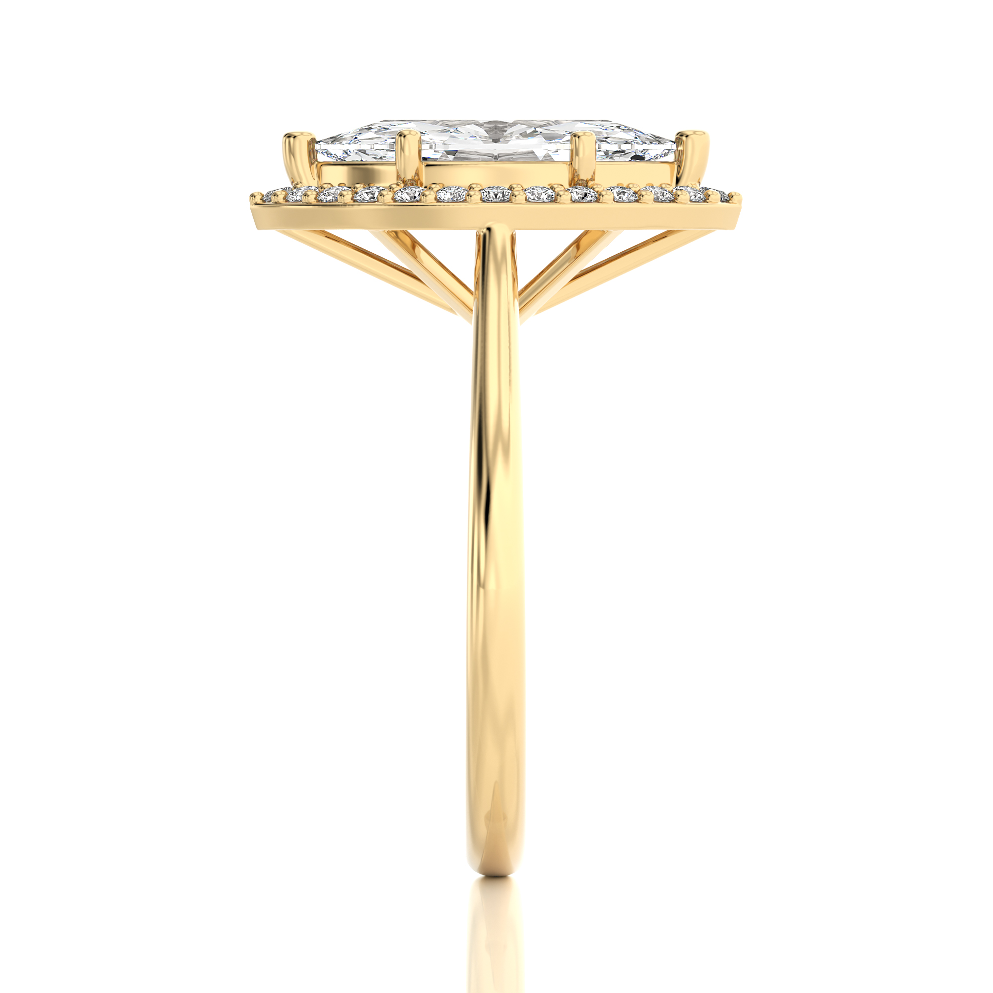 Exquisite Aura Halo Diamond Engagement Ring