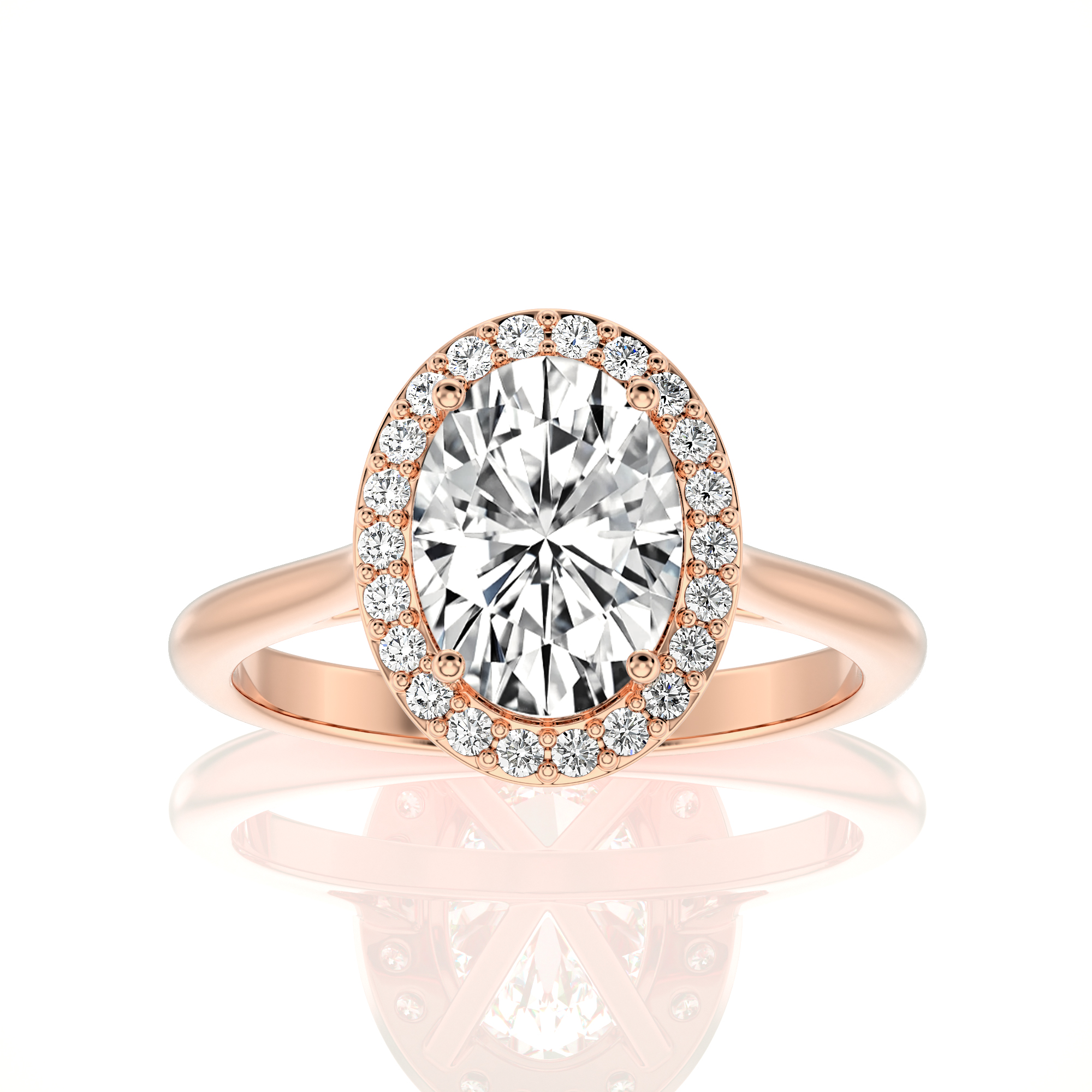 Exquisite Aura Halo Diamond Engagement Ring
