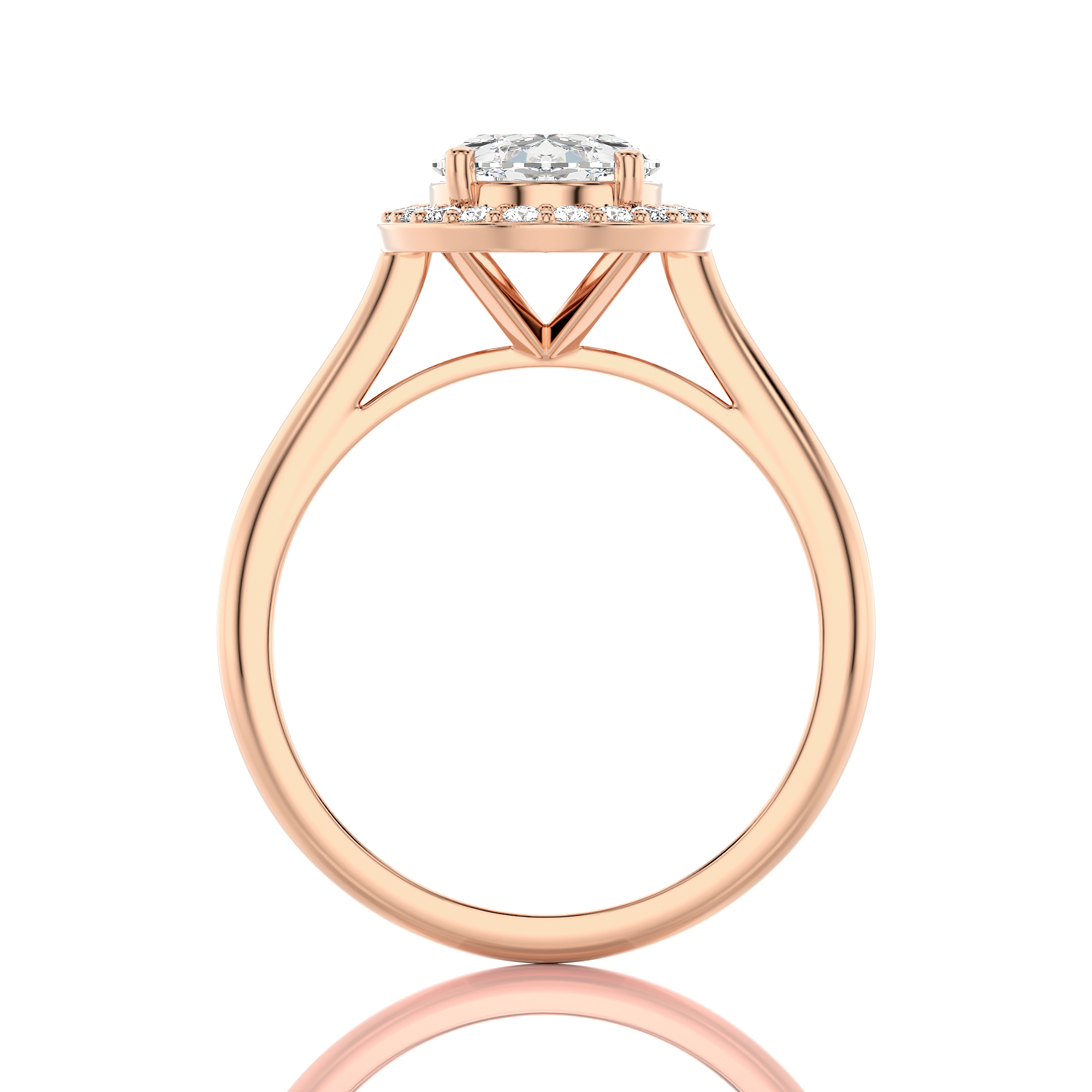 Exquisite Aura Halo Diamond Engagement Ring